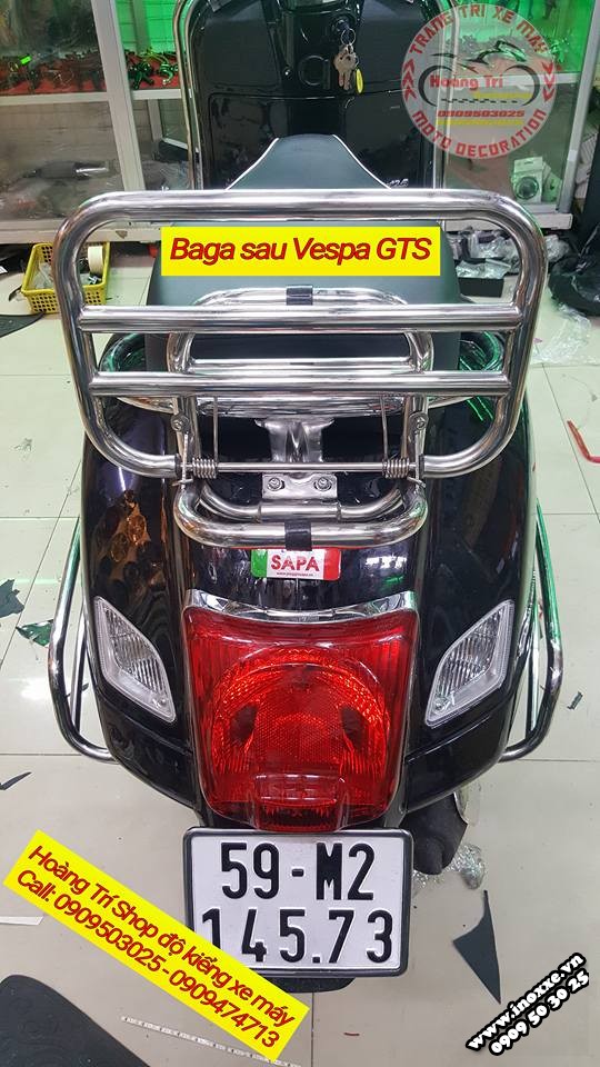 Phụ tùng xe Vespa GTS-Baga sau inox